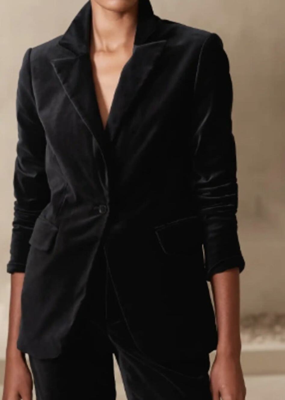 Banana Republic Women's Black Velvet Blazer sz 2P